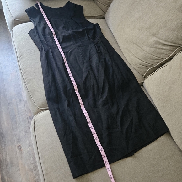 Lida Baday wool dress size 10 black sleeveless cutout sheath midi - Picture 12 of 14
